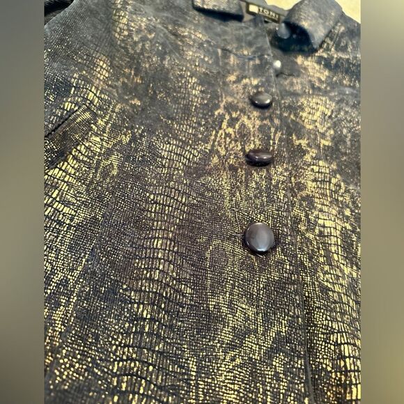 Toni Morgan gray and metallic gold jacket sz small - Picture 3 of 6